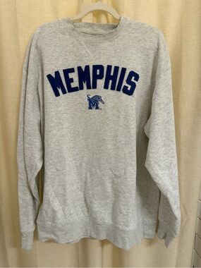 Pro Edge Grey Crewneck Sweatshirt with Blue Memphis Appliqué